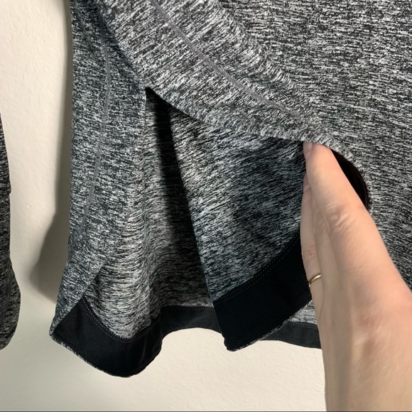 Athleta Uptempo Hoodie sweatshirt l/s space dye gray M thumbhole Quick dry - Picture 7 of 14